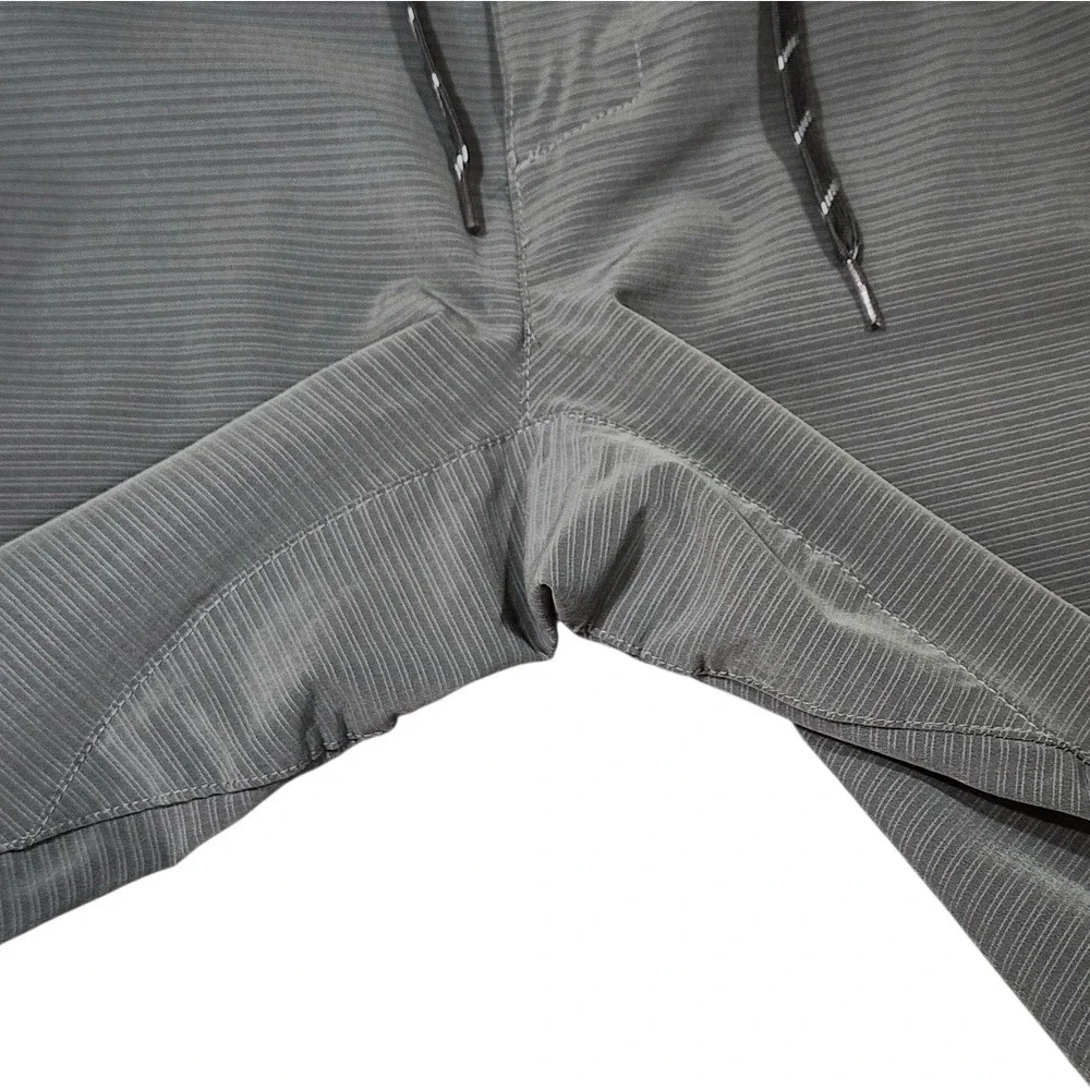 Hang Ten‎ Hybrid Board Short sz 32 Men Gray Stripe Flat Front Swim Surf Golf 11